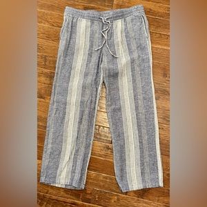 Old Navy Striped Linen-Blend Wide-Legged pants, size L